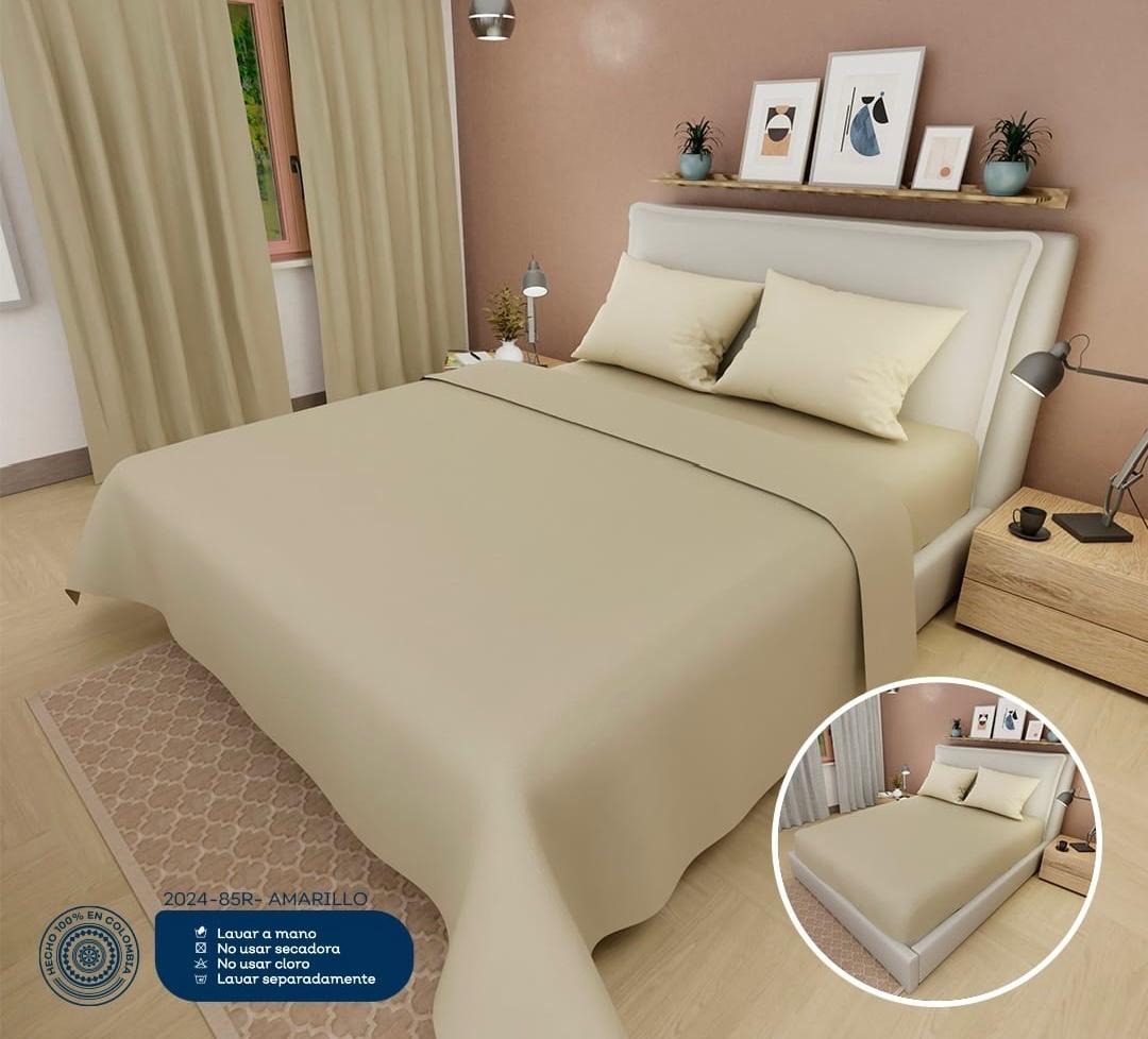 Linea Premium Sabanas y Cortina 140 x 190 Matrimonial