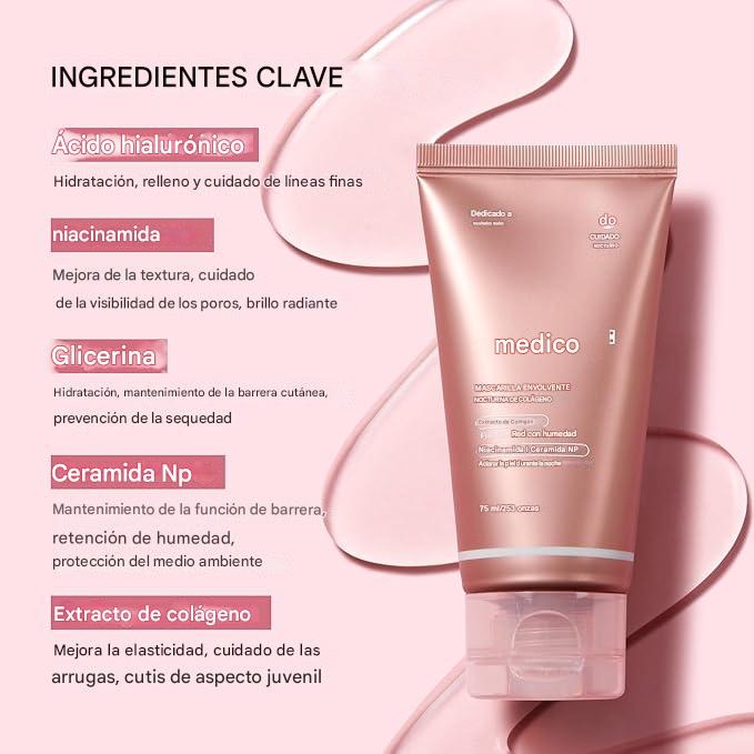 MEDICUBE - Mascarilla facial de colágeno para usar durante la noche