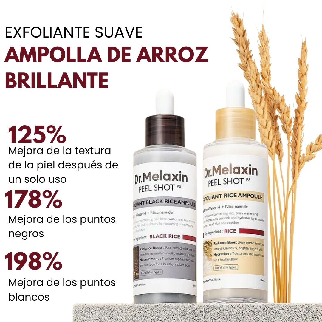 DR. MELAXIN® EXFOLIANTE DE ARROZ NEGRO + OBSEQUIO EXFOLIANTE ARROZ BLANCO Y SUERO DESPIGMENTANTE