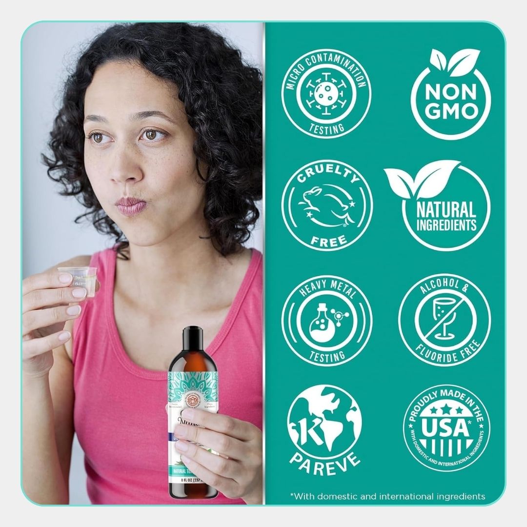 GURU NANDA® ENJUAGUE BUCAL CON EXTRACTO DE ACEITE DE COCO Y MENTA