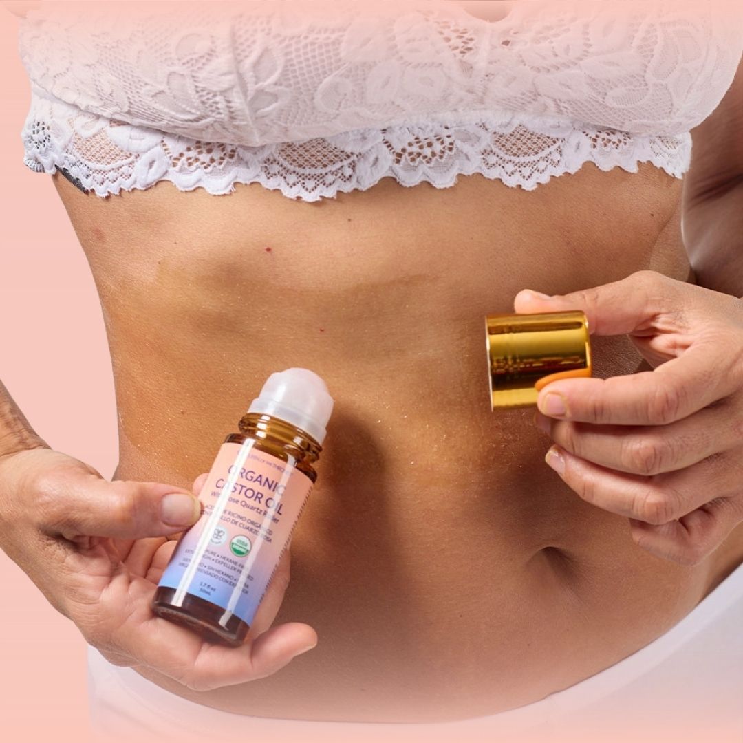 ACEITE DE RICINO® ROLL ON CON CUARZO ROSA