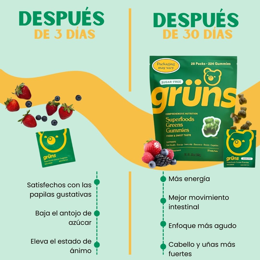 GRUNS - GOMAS VERDES DE SÚPERALIMENTO