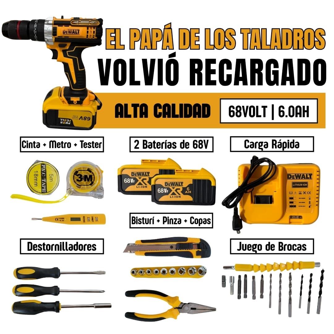 DE WALT® TALADRO INALÁMBRICO -  68V