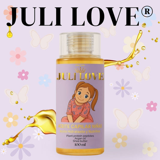 JULI LOVE® ACEITE HIDRATANTE Y NUTRITIVO PARA CABELLO DE NIÑAS