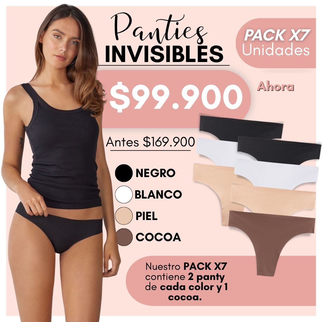 PANTIES INVISIBLES X7 UNDS