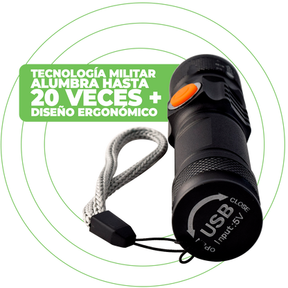 LINTERNA TÁCTICA USB RECARGABLE