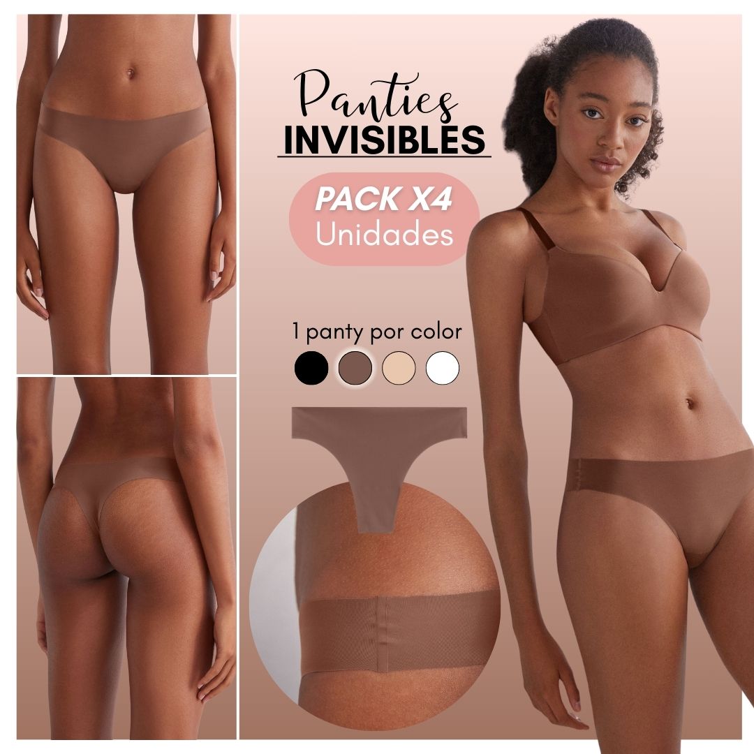 PANTIES INVISIBLES X4 UNDS