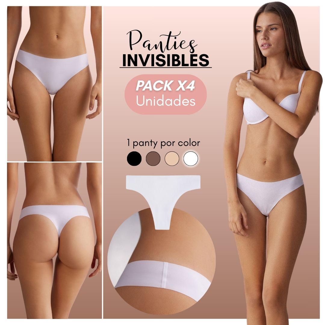 PANTIES INVISIBLES X4 UNDS