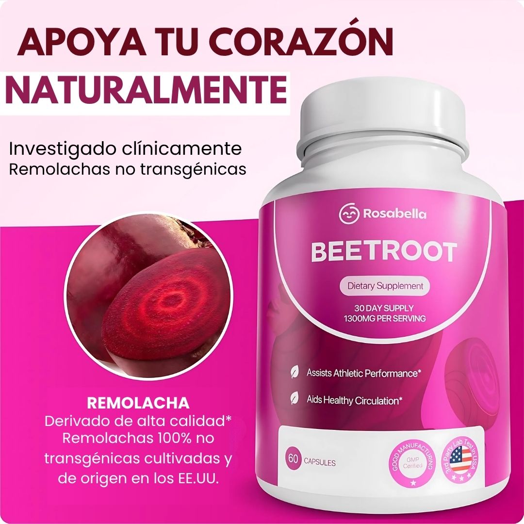 BEETROOT® ROSABELLA  - 60 CÁPSULAS - PARA ENERGÍA NATURAL
