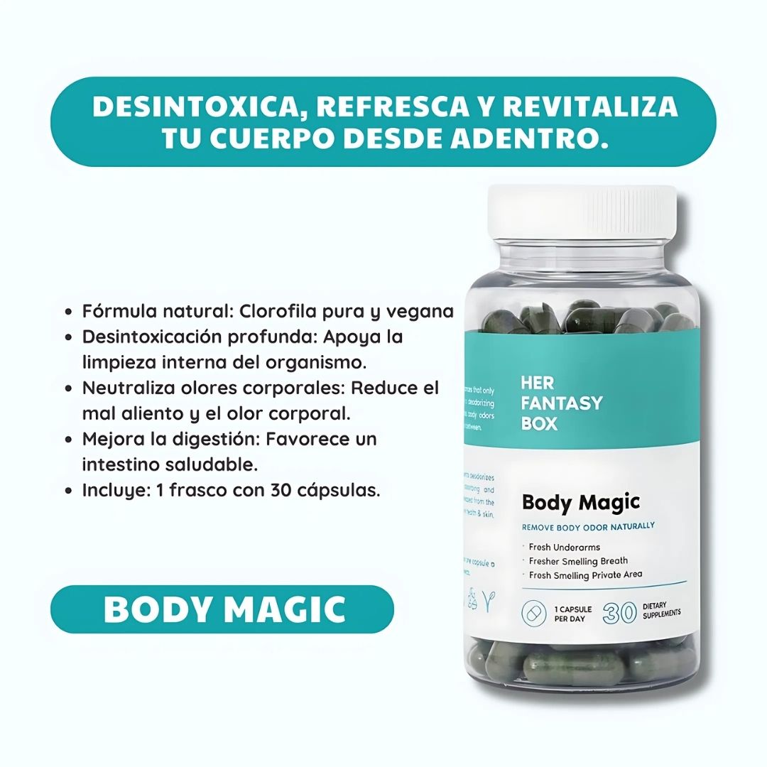 BODY MAGIC - HER FANTASY BOX® - 3O CÁPSULAS DE CLOROFILA
