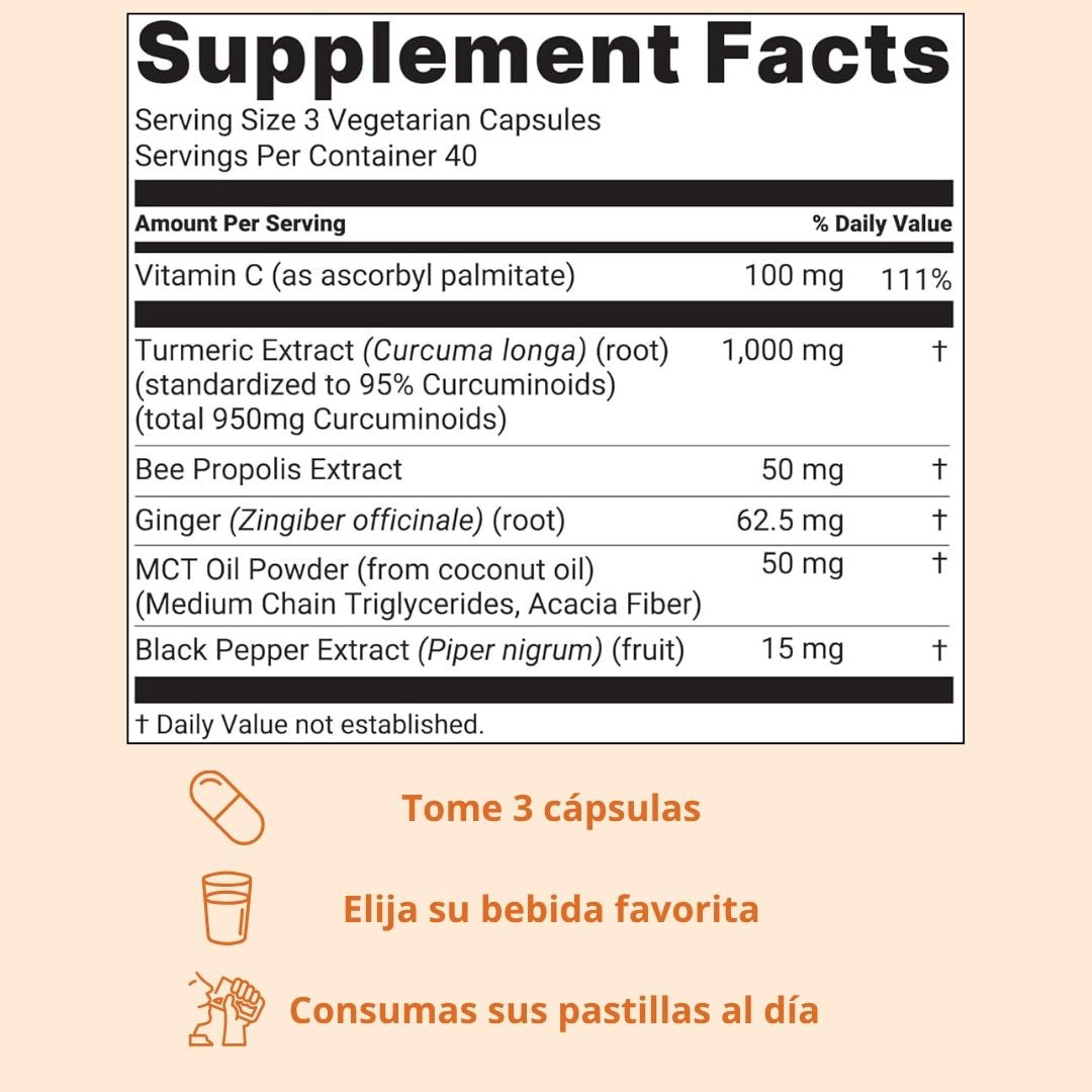 MICROINGREDIENTS TUMERIC® 120 CÁPSULAS DE CÚRCUMA