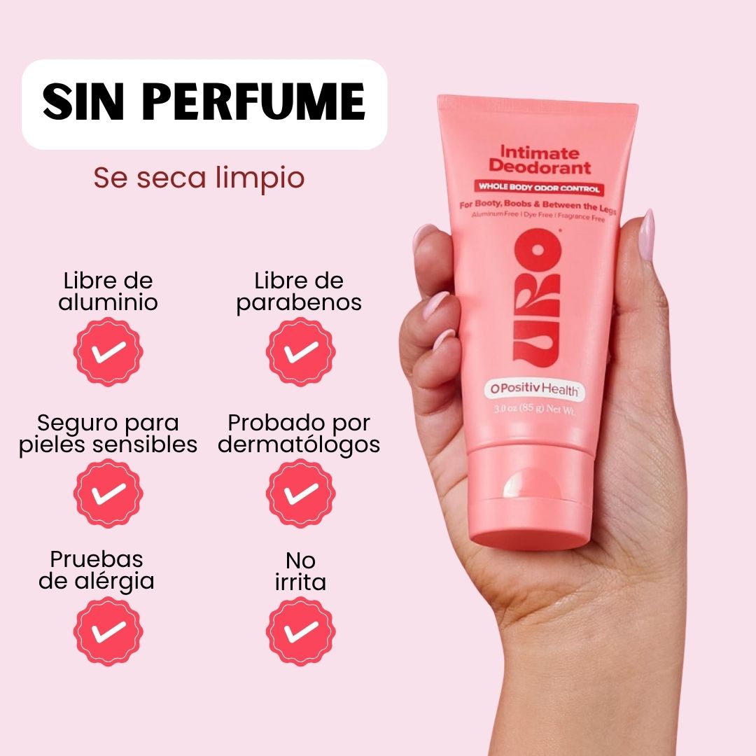 URO® DESODORANTE ÍNTIMO - O POSITIVE HEALTH - SIN FRAGANCIAS