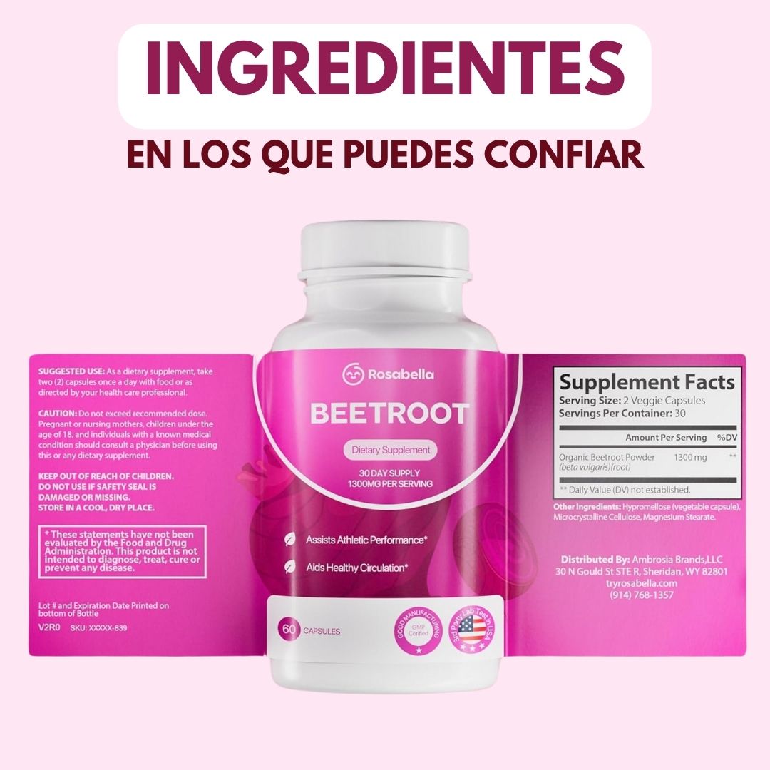 BEETROOT® ROSABELLA  - 60 CÁPSULAS - PARA ENERGÍA NATURAL