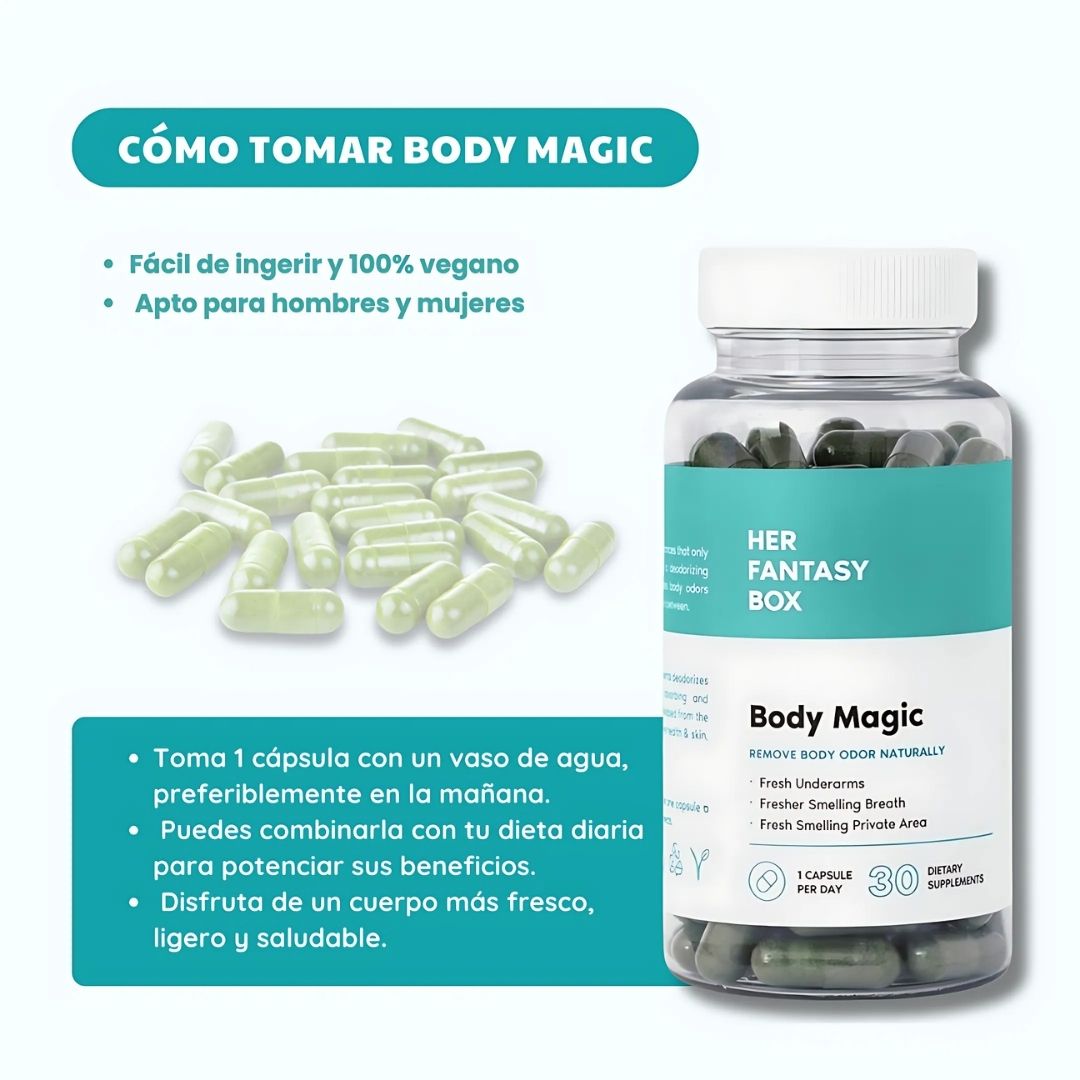 BODY MAGIC - HER FANTASY BOX® - 3O CÁPSULAS DE CLOROFILA