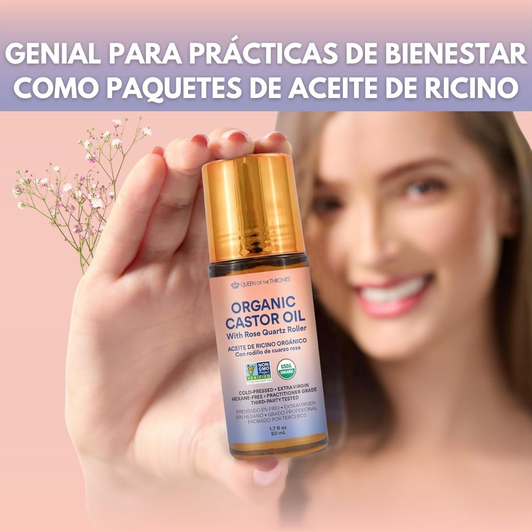 ACEITE DE RICINO® ROLL ON CON CUARZO ROSA