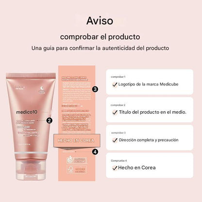 MEDICUBE - Mascarilla facial de colágeno para usar durante la noche