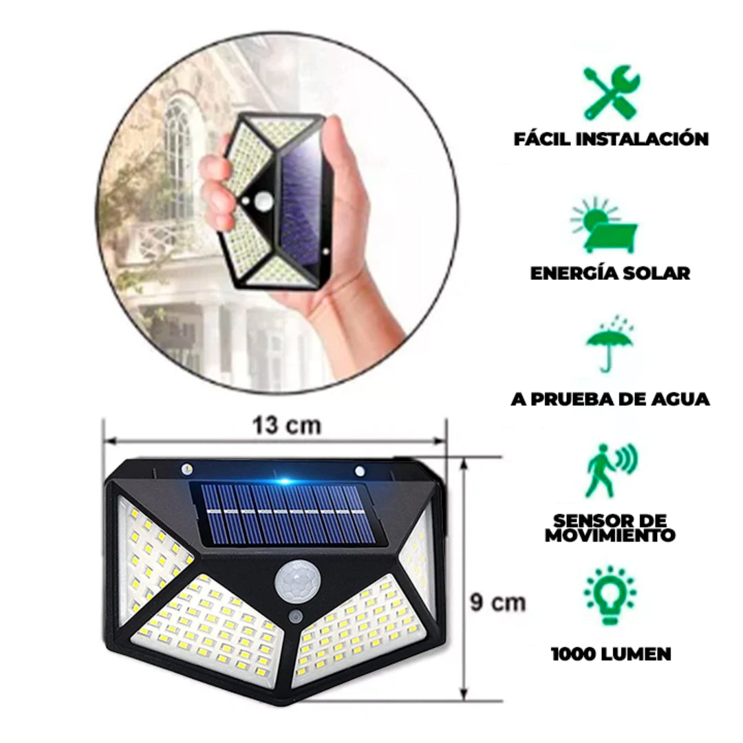 LAMPARA SOLAR 100 LEDS CON SENSOR DE MOVIMIENTO | EL ORIGINAL®