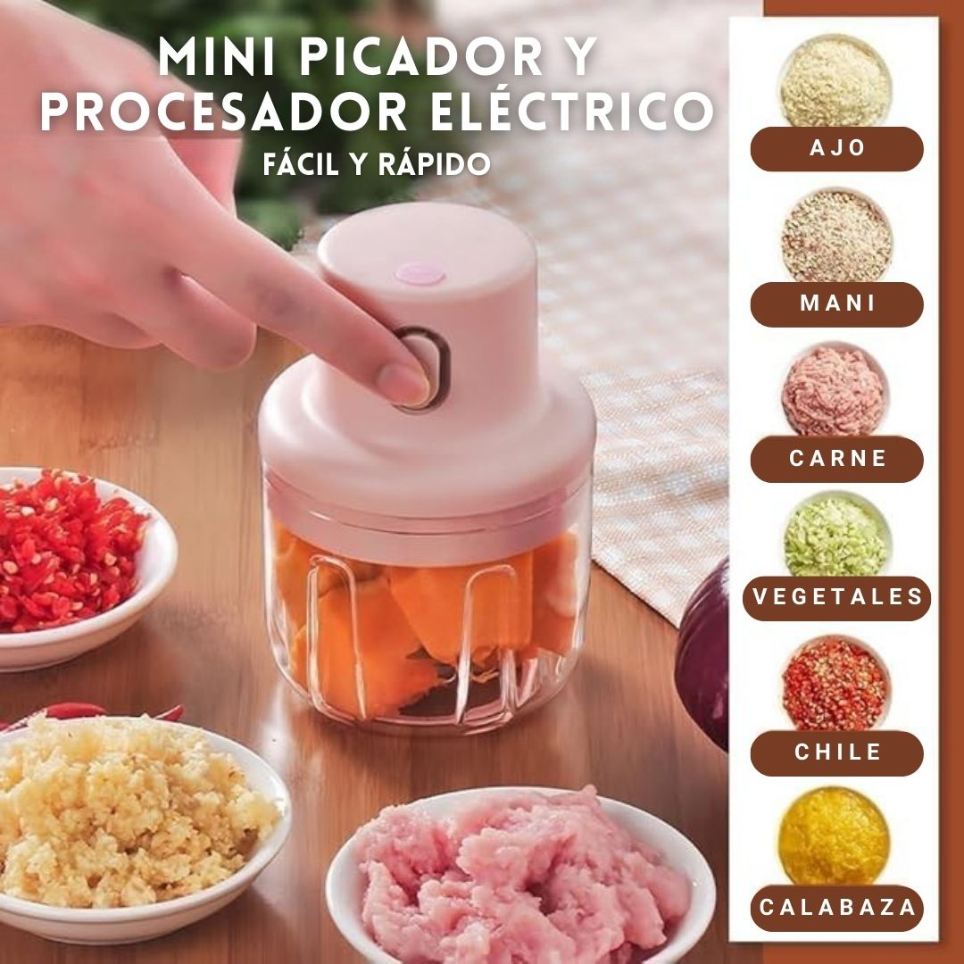 Mini Picador Y Procesador Eléctrico