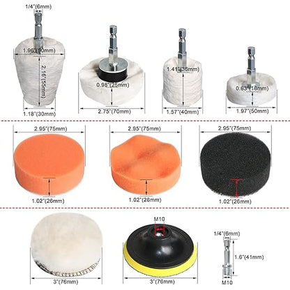Kit Taladro Discos Para Polichar Pomos