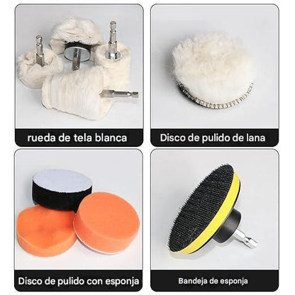 Kit Taladro Discos Para Polichar Pomos