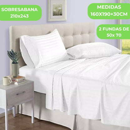 SABANAS DE LUJO 800 HILOS (160X190)+ SOBRESABANA + 2 FUNDAS