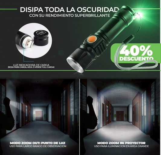 LINTERNA TÁCTICA USB RECARGABLE
