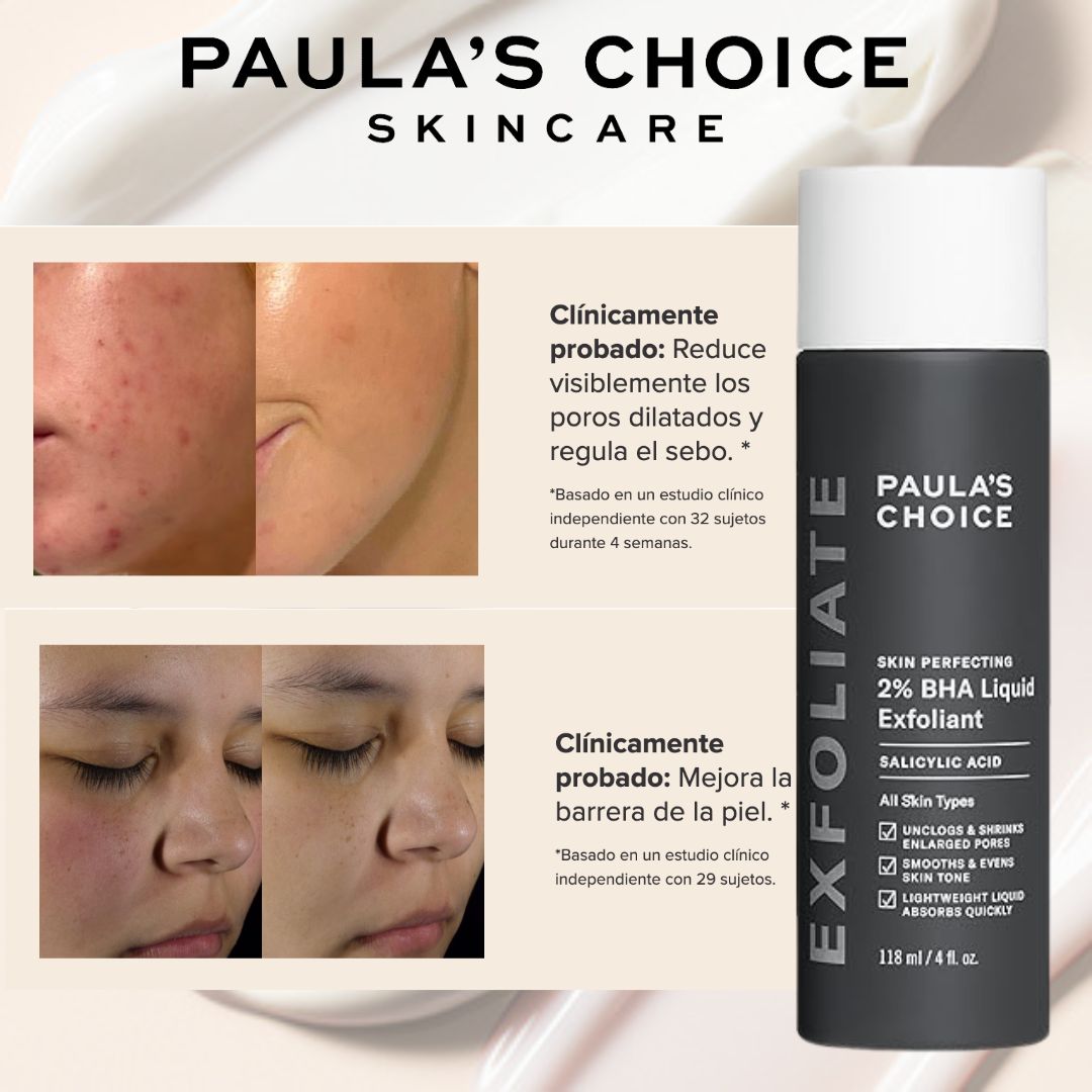 PAULA'S CHOICE® Skin Perfecting - Exfoliante líquido de ácido glicolico y ácido salicílico BHA al 2%