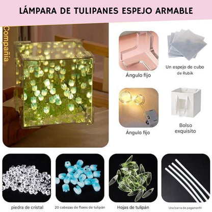 LÁMPARA DE TULIPANES® - Lámpara nocturna LED decorativa, cubo mágico