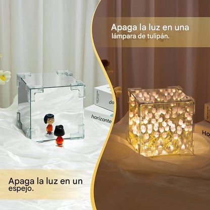 LÁMPARA DE TULIPANES® - Lámpara nocturna LED decorativa, cubo mágico